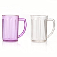 Stylish Juice Glass With Handle, Water Glass, Beer Glass, Milk Shake Glass, Multipurpose Glass Plastic Beer Mug, Unbreakable Beer Tasting Glasses, Clear Juice Glasses Suitable for Kids (2 pc) the24kgal