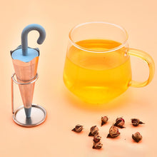 Reusable Cute Umbrella Tea Strainer With Tray / Stand (1 Pc) the24kgal