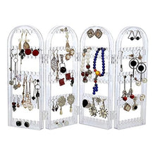 4 Folding Storage Hanger Acrylic Earring Screen Holder Display Stand Clear (1 Set) the24kgal