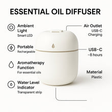 Portable Mini USB Humidifier with Light, Cool Mist & Essential Oil Diffuser (250ML) the24kgal