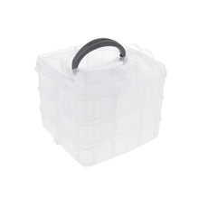 3-Tier 18 Sections Transparent Stackable Adjustable Compartment Slot Plastic Craft Storage Box the24kgal