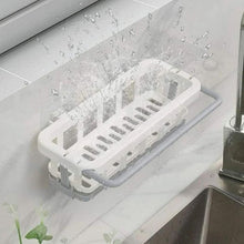 Multipurpose Platic Hanging Drain Rack Retractable Sponge Storage Hanging Rack With Adhesive Hook for Kitchen and Bathroom Dishcloth Holders Basket Drying Tray Organizer the24kgal