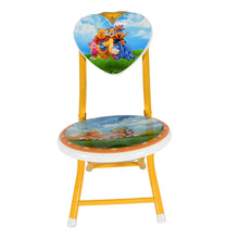 Heart Shape Kids Chair Cartoon Printed Foldable Kids / Children Folding Chair for Playrooms, Schools, Daycares, and Home. Metal and Fibre Body Picnic Beach Camping Chair (1 Pc) the24kgal