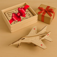 3D Wooden Fighter Jet Puzzle DIY Assembly Kit the24kgal