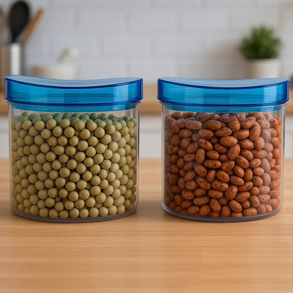 Air Tight & Unbreakable Kitchen Jar Set Food Storage Containers for Dry Fruits, Spices, Snacks, Pulses (2 Pcs Set) the24kgal