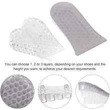 2 Pairs Heel Lift Inserts Height Increase Insole Invisible Heightening Insole Sillicone 3-Layer Heel Support Insoles Height-Adjustable Shoe Pads Foot Cushion for Shoes the24kgal