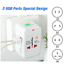 All-in-One Universal Worldwide Travelling AC Adaptor Plug (AU / UK / US / EU) International Power Charger Electric USB Power Plug Socket Adapter Converter (1 Pc) the24kgal