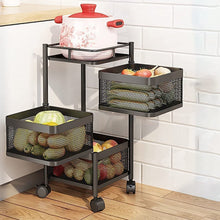 Metal High Quality Kitchen Trolley Kitchen Organizer Items and Kitchen Accessories Items for Kitchen Rack Square Design for Fruits & Vegetable Onion Storage Kitchen Trolley with Wheels (3 Layer) the24kgal