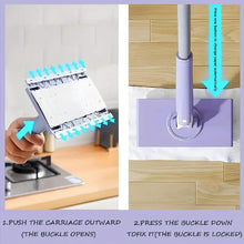 Automatic Cloth Changing Mini Mop with Push Pull Cloth Changing Handle (1 Pc) the24kgal