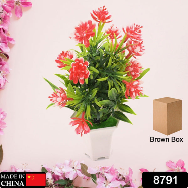 Wild Artificial Flower Plant for Home & Office Decor (1 Pc, Cute Pot) the24kgal