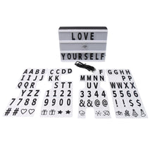 Black Mini A6 Magnetic Cinematic Light Box with 82 Characters and 10 Emojis  (1 Set) the24kgal