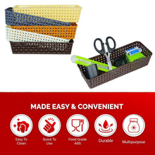 Plastic Multipurpose Desk Organizer Tray Office Drawer Dividers Storage Bins for Kitchen, Bathroom, Office, Makeup, Bedroom Dresser, Craft Basket Rack Multicolour (6 Pcs Set) the24kgal