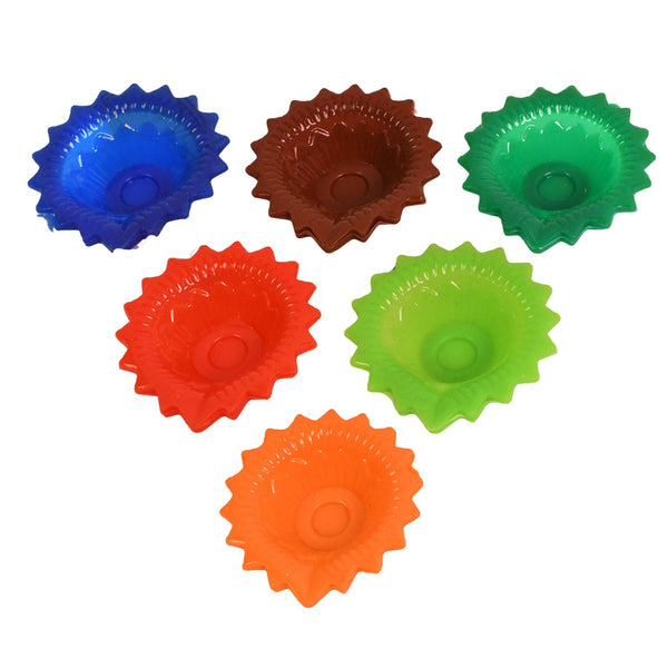 Silicone Diya for Diwali Attractive Design Colourful Diya Combo (6 Pcs Set) the24kgal
