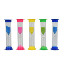 Plastic Hourglass Sand Timer Set – 3-Min Sand Clock for Kitchen, Office, School & Kids (5 Pc) the24kgal