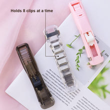 Portable Paper Clamp With 8 Pcs Clip Dispenser Handheld Paper Fast Clam (1 Set) the24kgal