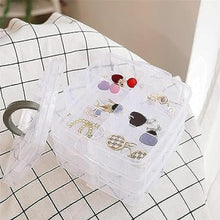 3-Tier 18 Sections Transparent Stackable Adjustable Compartment Slot Plastic Craft Storage Box the24kgal