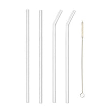 4 Pcs Reusable Glass Straws with 1 Cleaning Brushes the24kgal