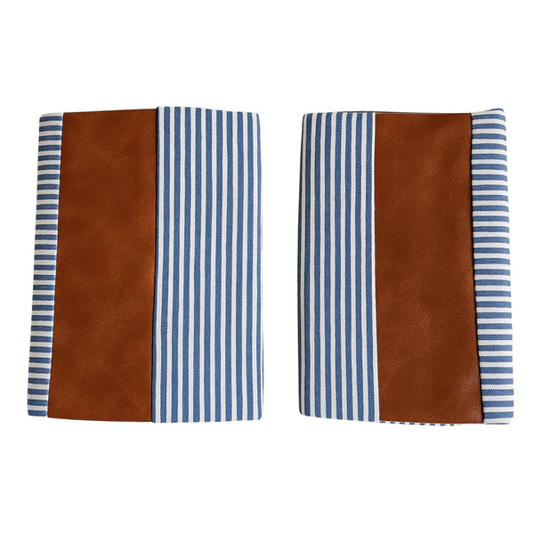Pillow Covers, leather & cotton Cushion Covers (20 × 20 Inch / 1 Pair / 2 Pc) the24kgal