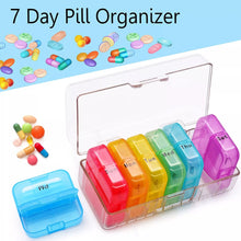 Weekly 7 Day Rainbow Color Pill Organizer Box the24kgal