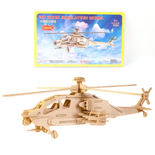 3D Wooden Helicopter Puzzle DIY Model Kit (1 Set) the24kgal