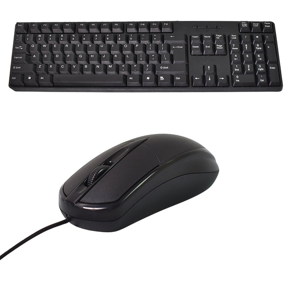 Wired USB Keyboard 107 Keys & Mouse Set (2 Pc Set) the24kgal