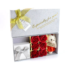 Valentine Day Gift Set Scented Rose Flowers Pack with Teddy the24kgal