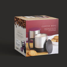 Stainless Steel Coffee/Tea Cup, Stainless Steel Lid Cover Hot Coffee/Tea Mug Hot Insulated Double Wall Stainless Steel, Coffee and Milk Cup with Lid & Handle Easy To Carry - Coffee Cup (1 Pc) the24kgal