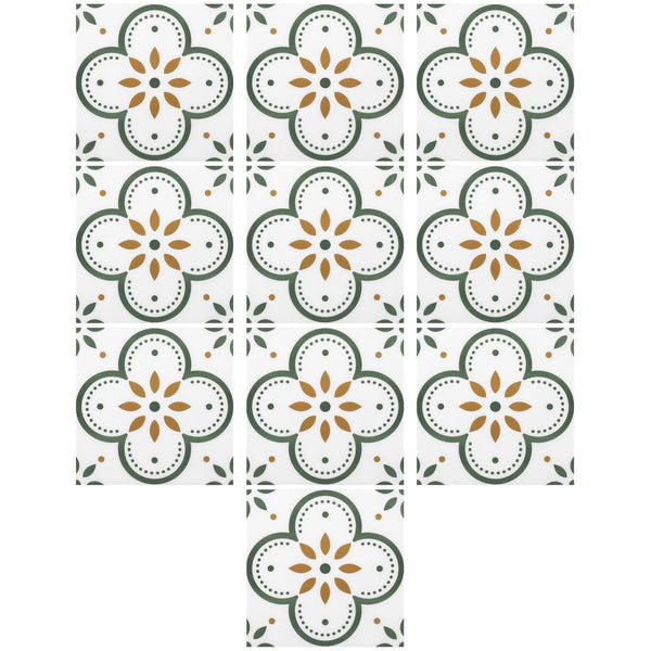 Peel and Stick Floor Tiles Kitchen / Bathroom Backsplash Sticker Detachable Waterproof DIY Tile Stickers for Wall Decoration Tiles Home Decoration (8x8 Inch / 10 Pcs Set) the24kgal
