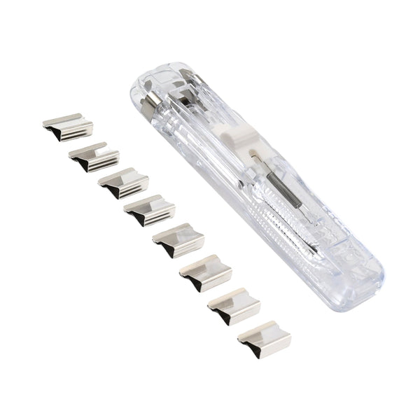 Portable Paper Clamp With 8 Pcs Clip Dispenser Handheld Paper Fast Clam (1 Set) the24kgal