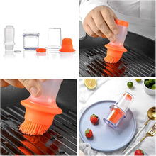 2 in 1 Portable Silicone Oil Bottle Brush with Lid (1 Set) the24kgal