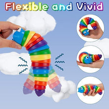 3D Rainbow Color Plastic Slug Fidget Toys, Stress Relieving Toy, Sensory Slug Toy for Boys and Girls, Finger slug Toy, for Autistic, Caterpillar Fidget Toys Stress Relief Gifts for Toddlers Kids Adults  (1 Pc) the24kgal