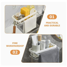 Multipurpose Platic Hanging Drain Rack Retractable Sponge Storage Hanging Rack With Adhesive Hook for Kitchen and Bathroom Dishcloth Holders Basket Drying Tray Organizer the24kgal