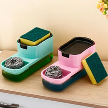 2 in 1 Plastic Dish Soap Liquid Dispenser Sponge Holder ,Sabudani  (1 Set) the24kgal