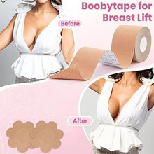 Boob Tape with Nipple Covers: Cotton, Breathable, Lift & Support (5m, 10 Pairs) the24kgal