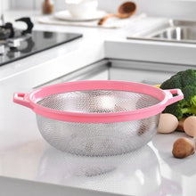 Stainless Steel Colander with Handle - Large Metal Mesh Basket Strainer (1 pc) the24kgal