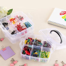 3-Tier 18 Sections Transparent Stackable Adjustable Compartment Slot Plastic Craft Storage Box the24kgal