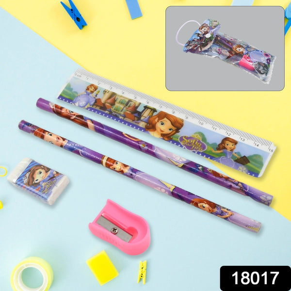 5 in 1 Mix Stationery Gift Set for Kids, Stationary Set Including 2 Pencil, Ruler, Rubber, Pencil Sharpener, School, Office Product Gift (5 Pcs Set) the24kgal