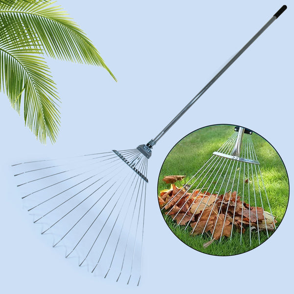 115-152 CM Rake for Gardening, Stainless Steel Telescopic Garden Rake for Quick Clean Up of Lawn and Yard, Adjustable Rake Claws Spacing Garden Broom with Long Handle for Clean Leaves (MOQ :- 12 pc) the24kgal