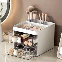 2 Layer 5 Compartment Desk Organizer with Transparent Drawer (1 Pc / 15×13×11 Cm) the24kgal