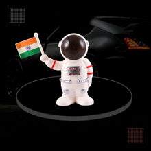 Solar Power Astronaut Ornament Moving Hand with Indian Flag (1 Pc) the24kgal