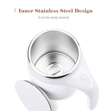 Stirring Coffee Mug | Magnetic Stirring Coffee Cup | Stainless Steel Mug for Milk | Travel Mixing Cup | Self Stirring Coffee Mug, Suitable for Coffee / Milk / Hot Chocolat | Battery Operated ( Battery Not Included) the24kgal
