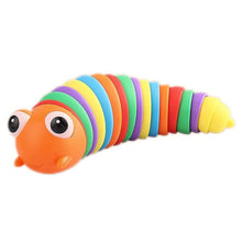 3D Rainbow Color Plastic Slug Fidget Toys, Stress Relieving Toy, Sensory Slug Toy for Boys and Girls, Finger slug Toy, for Autistic, Caterpillar Fidget Toys Stress Relief Gifts for Toddlers Kids Adults  (1 Pc) the24kgal