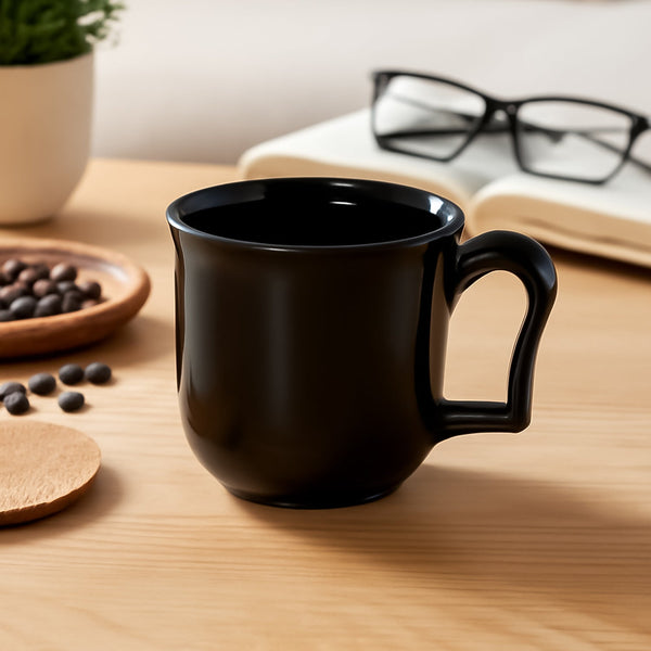 Premium Plastic Coffee / Tea Cups / Mug with Handle(1 Pc / Loose / Black) the24kgal