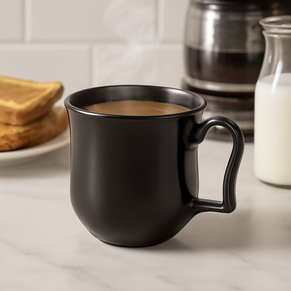 Premium Plastic Coffee / Tea Cups / Mug with Handle (1 Pc / With Color Box / Black) the24kgal