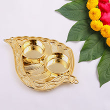 Leaf Shape Special Puja Thali (1 Pc / Mix Design) the24kgal