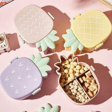 Kids Lunch Box Cute Pineapple Shaped Bento Box with Fork Spoon Snack Container Microwave Portable Office Lunch Box (1 Pc / With Spoon, Fork & Color Box) the24kgal