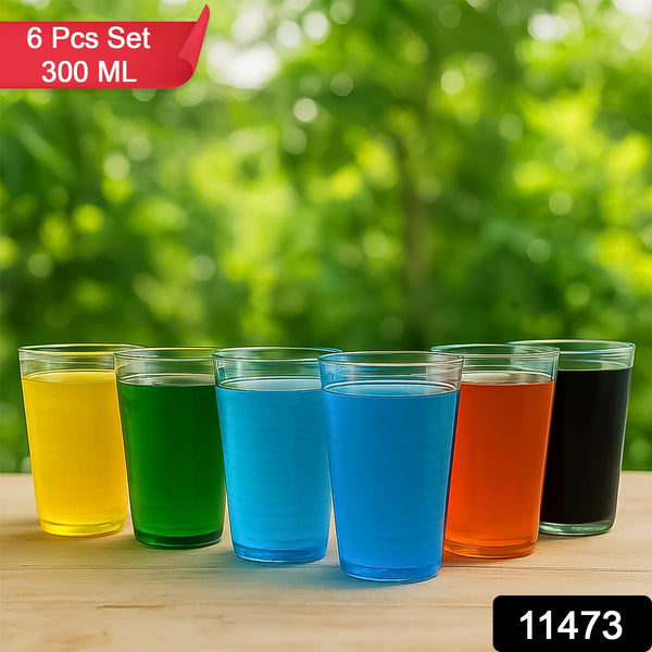 Apex Pyramid Ringo Plastic Glass – 300ml Approx | Durable, Crystal-Clear Tumbler the24kgal