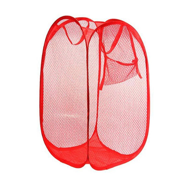 Laundry Hamper Mesh Fabric For Ventilation Foldable Storage  Up Clothes Basket the24kgal
