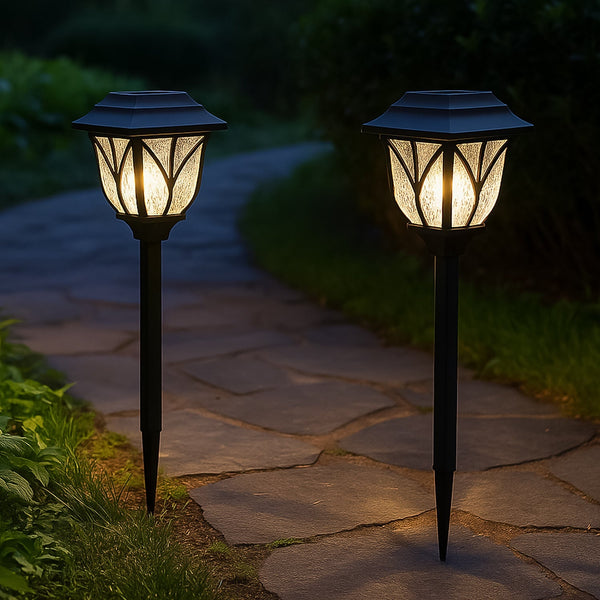 Solar Pathway Lights Outdoor Garden Lights (2 Pcs Set) the24kgal