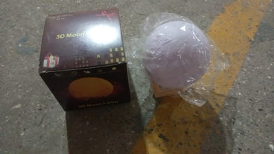 3D Moon Night Lamp with Stand (Color Box /  White & Yellow Light / 1 Pc) the24kgal